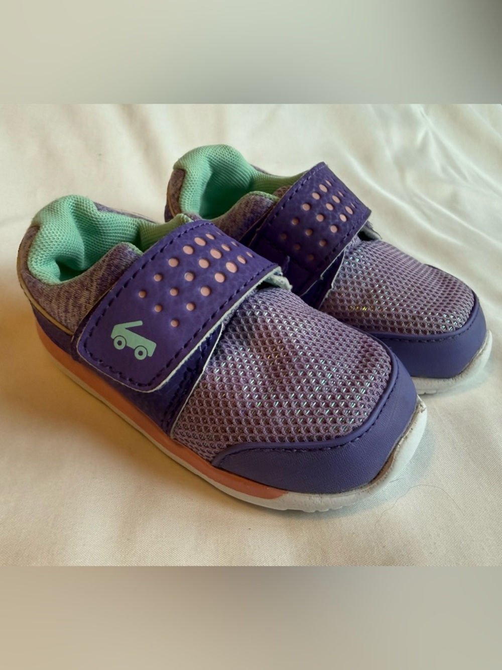 See Kai Run Purple Mesh Hook-and-Loop Kids Sneakers toddler 6